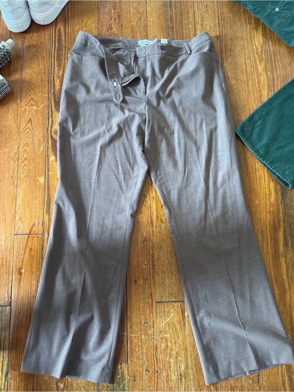 Calvin Klein Women's Taupe Dress Trousers